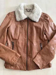 BANANA REPUBLIC ボア襟ブラウンレザー