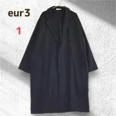 eur3 エウルキューブ ロングカーディガン 黒 サイズ1 大きいサイズ 薄手のサムネイル