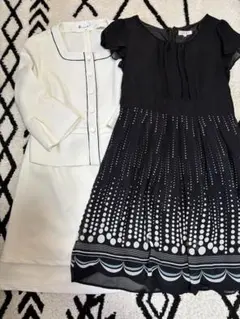 美品 ホワイトジャケット・スカート・ワンピースセット13号