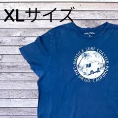 NAUTICA Tシャツ XL ネイビー ビッグプリント サーフ ロゴ 半袖