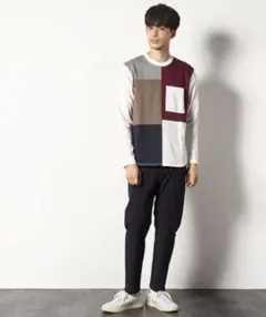 COMME CA COMMUNE パッチワーク　長袖Tシャツのサムネイル