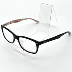 美品 レイバン 伊達眼鏡 メガネ RB5228F 度無し 総柄 ブラック メンズ