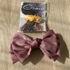 リボンと花モチーフのヘアアクセサリーセット　バレッタ　クリップ