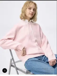 GU スウェットライクニットオーバーサイズプルオーバー