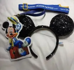 ミッキーマウス カチューシャとパスケースセット