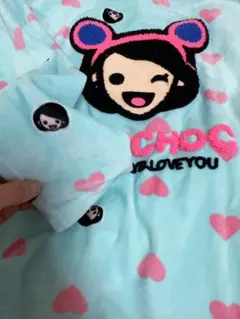 水色ハート模様パジャマドレスセット