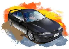 【額入り2Lイラスト】HONDA INTEGRA 1995 DC2 TYPE R