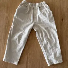 韓国子供服 ホワイト クリーム色 長ズボン 90 80 ウエストゴム