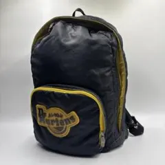 良品✨ドクターマーチン バックパック ナイロン ブラック イエロー ロゴのサムネイル