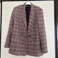 ZARA チェック柄 ダブルブレストジャケット EUR S