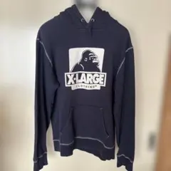X-LARGE ゴリラロゴ パーカー Ｌネイビー