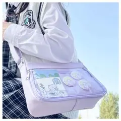 痛バッグ パープル 推し活 ショルダーバッグ クリアバッグ 痛バ 透明