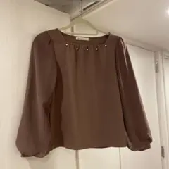 MAJESTIC LEGON パール装飾 シフォン袖 カットソー Mのサムネイル