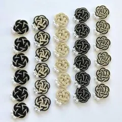 金・黒 パールビーズ付き 梅結び 5パターン 30個セット