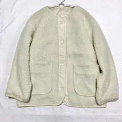 【エヘカソポ】ボアジャケット リバーシブル フルボタン ノーカラー ポケット有F