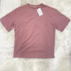 【新品未使用】立体ウェーブ生地 クルーネックカットソー