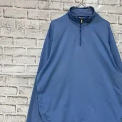 ポロラルフローレン　ハーフジップスウェットトレーナー　古着ゴルフブルーM1225