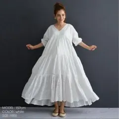 ⭐︎Chocoa ボリュームレースワンピース フリーサイズ ホワイト