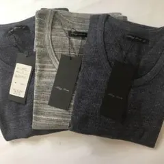 【新品】(3枚セット)5分袖ヴィンテージ風Tシャツ(N/G)