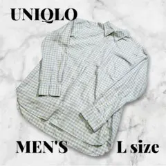 UNIQLO メンズ Lサイズ チェック柄長袖シャツ