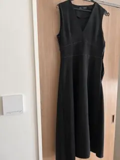 ZARA スエードワンピース　s 黒　ロングワンピース