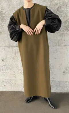 select MOCA by son キーネックロングベストワンピース