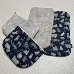 リバティファブリック使用　ファスナーポーチ　大きめハーフ　コーアンドエイト