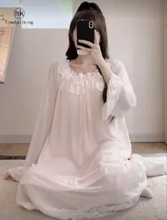 SHEIN♡パッド付きワンピースパジャマ♡お姫様ネグリジェ♡ピンク♡新品未使用