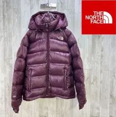 【海外限定⭐️訳あり特価】ノースフェイス　ダウンジャケット　パープル　レディースM