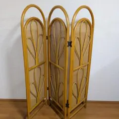 ラタン パーテション ３連