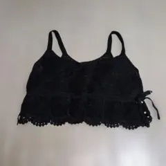 axes femme レース 透かし編み　ブラック　ビスチェ　Fサイズ　ニット