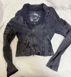 ディーゼル　ライダース型ジャケット　ジャージ風綿素材　ダメージ加工