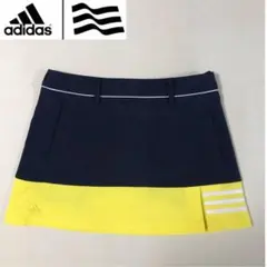 アディダスゴルフ スカート ネイビー イエロー Mサイズ