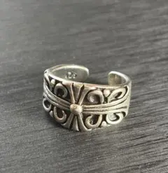 リング　シルバー925刻印　レトロフラワー　メキシカンアクセサリー　ヴィンテージ