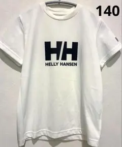 【美品】ヘリーハンセン 140 ホワイト ネイビーロゴ 半袖 Tシャツのサムネイル