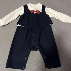 ベビー用 セレモニースーツ ロンパース 蝶ネクタイ付き／80センチ