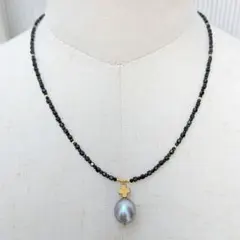 天然石 ネックレス ガーネット、水晶、アメジスト勾玉(手作り、釣糸