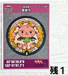 【第28弾】マンホールカード 高知県香美市 かりかりモモコちゃん