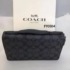 ❣️COACH コーチ❣️ ブラック　レザー ダブルジップ　長財布　F93504