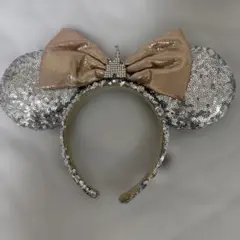 ディズニー ミニー カチューシャ シルバー スパンコール