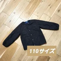 キッズ 子供服 長袖中綿ジャケット コート 110サイズ 黒 無地のサムネイル