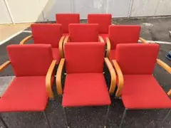プラス 3連ベンチチェア ロビーチェア 待合椅子 オレンジ ミッド