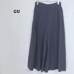 ジーユー　スカンツ　ガウチョパンツ　フレア　後ろゴム　薄手　オフィカジ　Ｌ