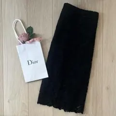 23区　レースタイトスカート　膝下丈　紺色　ネイビー　ナチュラルビューティー