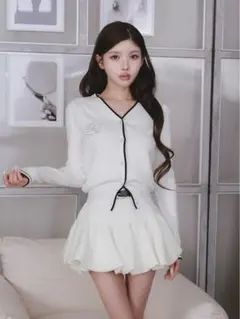 darich バイカラーシグネチャーDRニットカーディガン