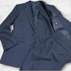 未使用級✨スーツセレクト セットアップ スリーピース ネイビー A5 紳士 高級