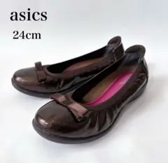 極美品 asics アシックス エアーフィットプラス　パンプス　ブラウン 24