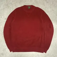Eddie Bauer 香港製 コットン 前Vガゼット ニットセーター S 古着