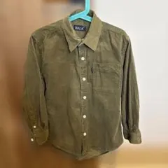 コーデュロイシャツ　カーキ　シャツ　綿100%