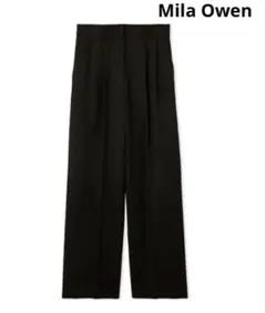 【美品】Mila Owen ミラオーウェン／後ろゴムゆるみテーパードパンツ M